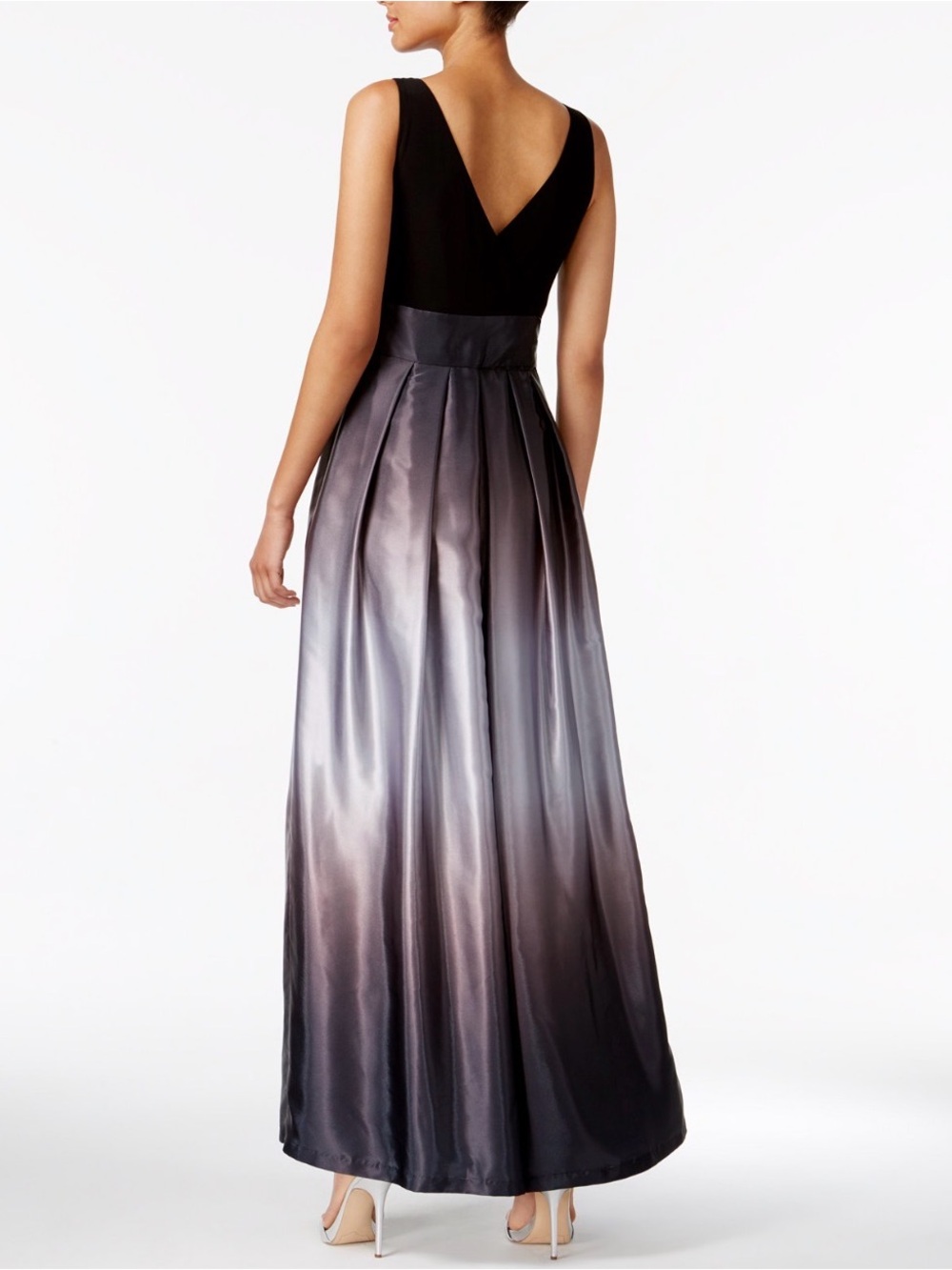 SL Fashions New York Ombré Satin Bow Sash Gown - Picture 2 of 6